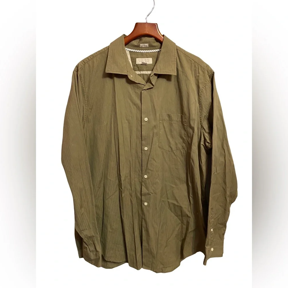 Banana Republic Herringbone Cotton‎ Resort Long Sleeve Button Up Mens XL